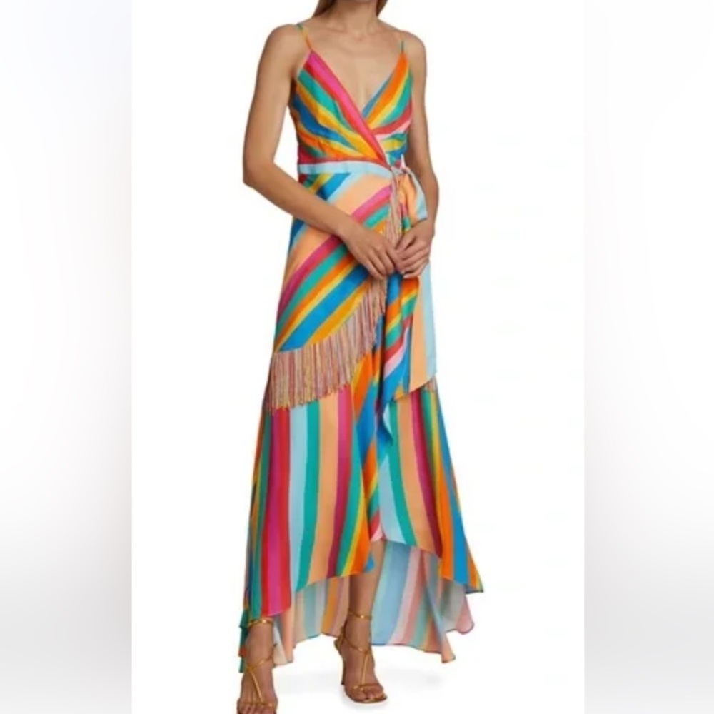 FARM RIO Women’s Striped Scarf Wrap Dress Size M